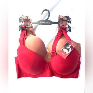 NWT- Strm Line Bra Set Red and Nude